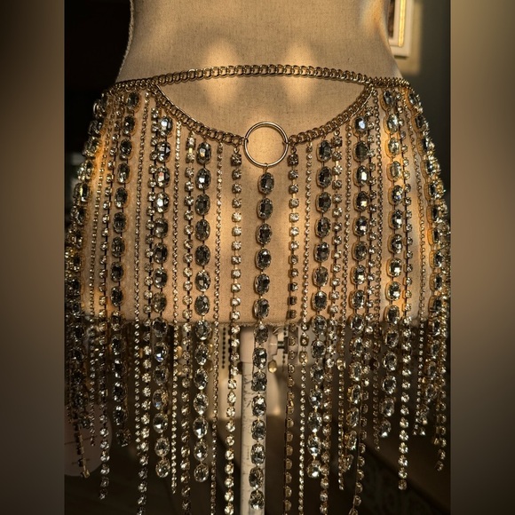 Camilla Coelho Penny rhinestone skirt / festival skirt gold - Picture 9 of 15